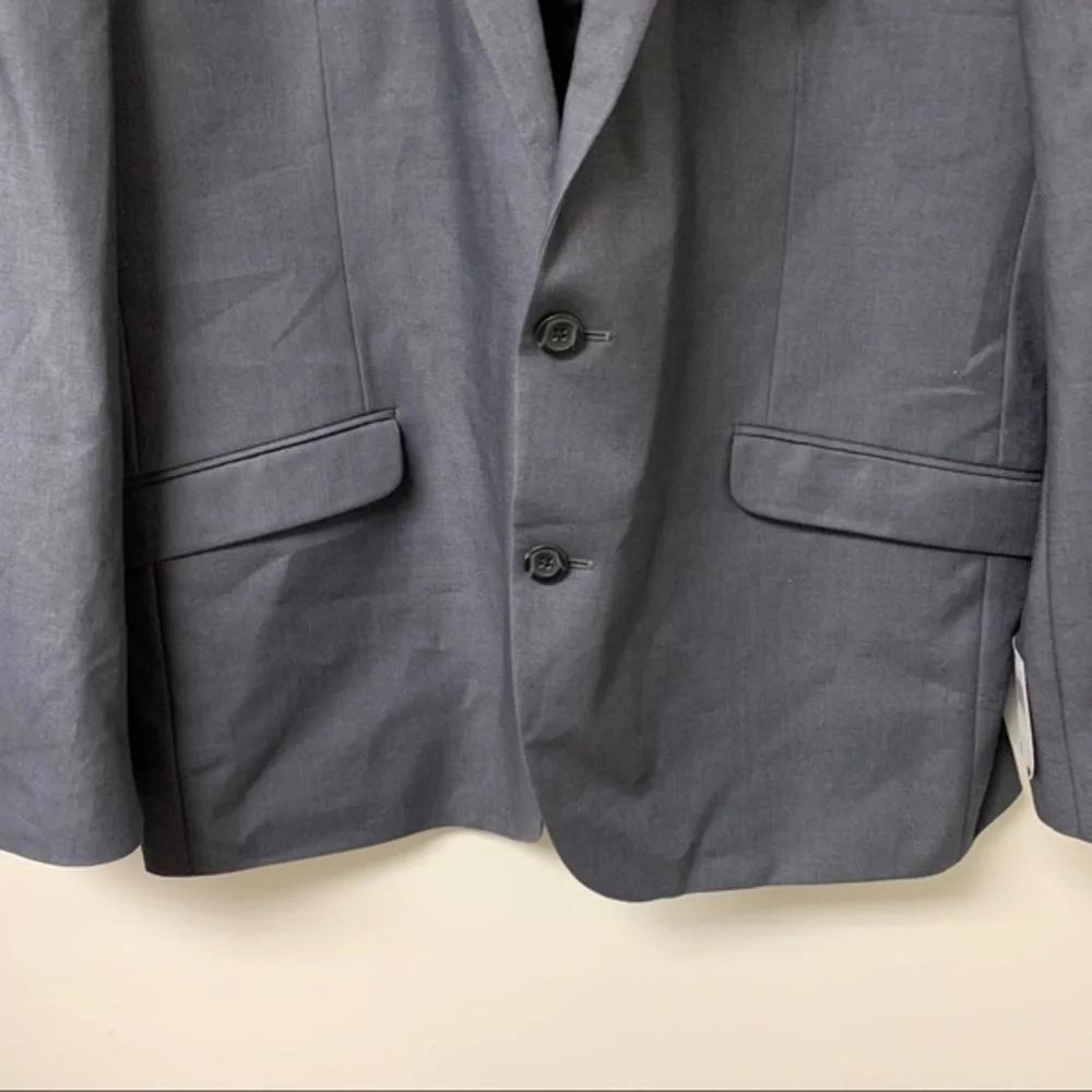 NWT Kenneth Cole Reaction Suit Jacket Dark Gray Two Button Closure Size‎ 46R